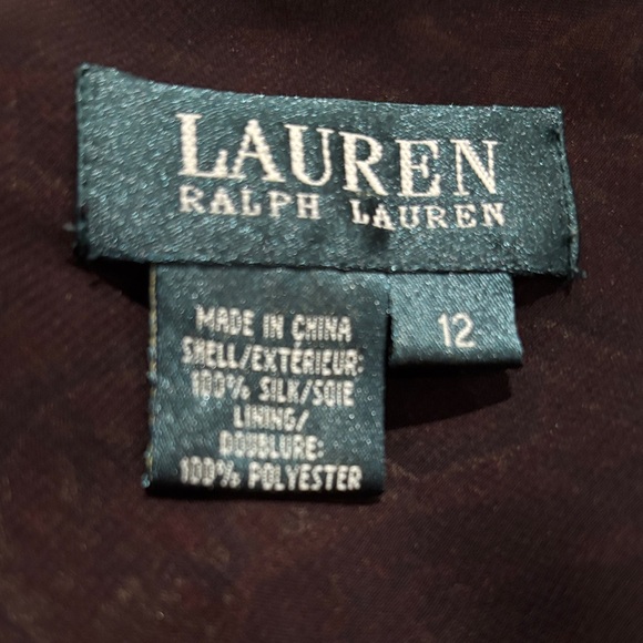 Make Offer Lauren Ralph Lauren Women's Paisley Blouse - Brown Garnet Size 12 - Picture 8 of 8
